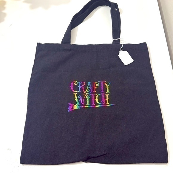 Hand Crafted Handbags - “Crafty Witch”. Black Canvas Bag